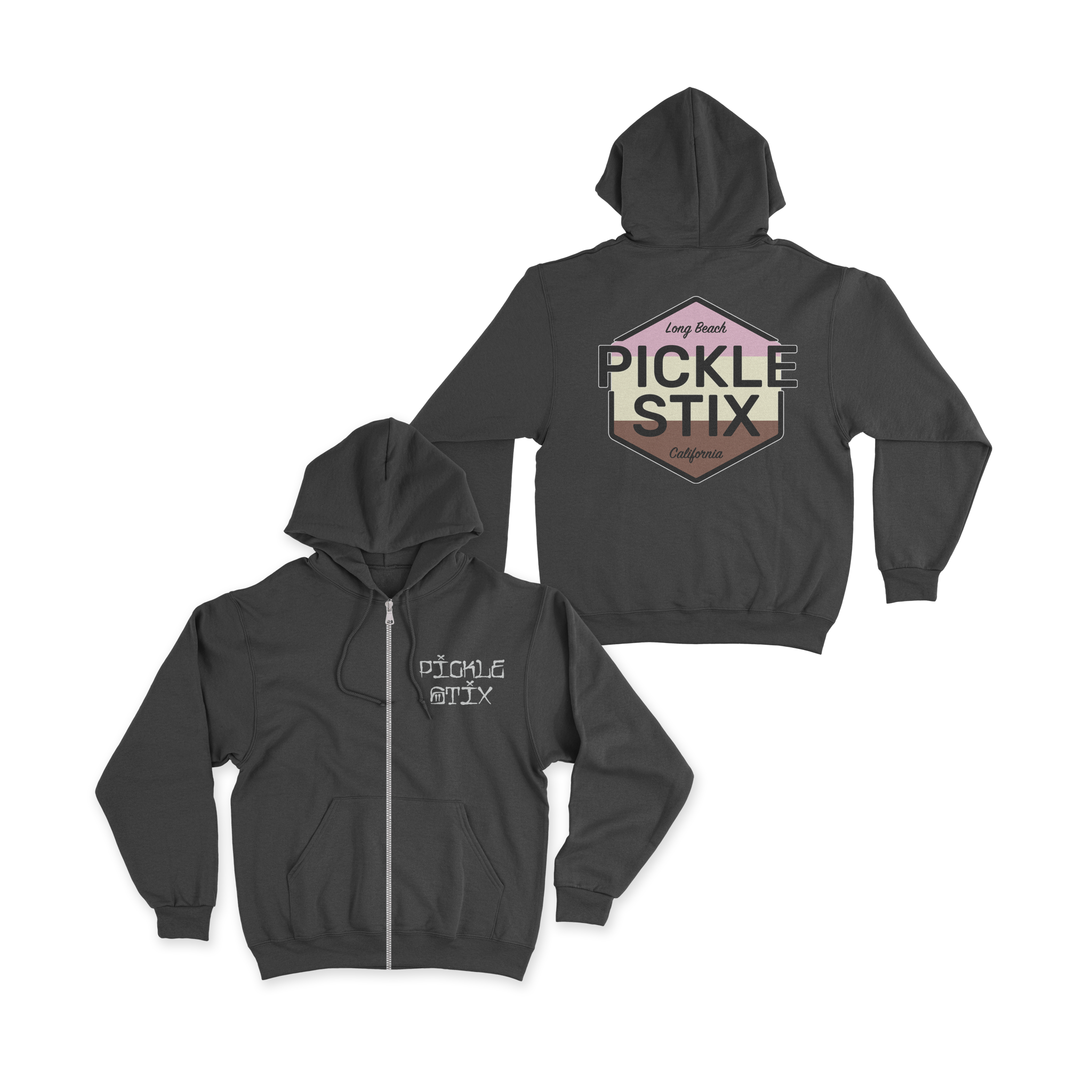 Neapolitan Black Zip Up Hoodie